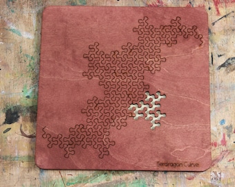 Terdragon Curve Wooden Fractal Tray Puzzle