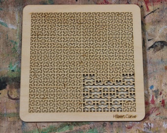 Hilbert Curve Wooden Fractal Tray Puzzle