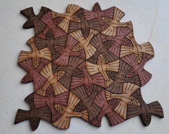 27 tuiles poisson - Tessellation Escher