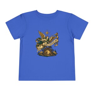 Toddler Nativity Angel Tee, Gloria in Excelsis Deo Christmas Shirt, Catholic Christmas Gift for Toddlers, Star of Bethlehem Art image 10