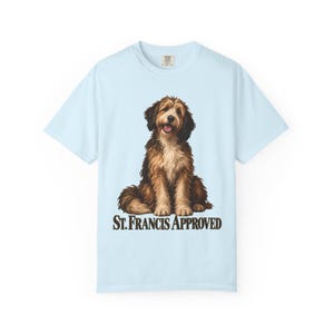 St Francis Approved Comfort Colors Shirt | Catholic Dog Lover T-Shirt | Gift for Dog Mom | Shaggy Dog Painting image 8