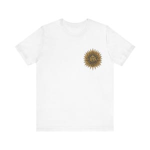 AMDG Back Print Shirt, IHS Sunburst Christogram, Ad Maiorem Dei Gloriam Latin Motto, Jesuit School Gift for Graduation or Confirmation image 4