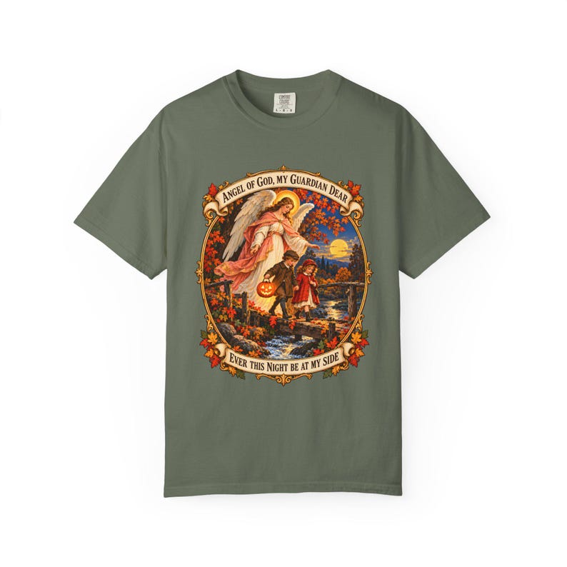 Angel of God Prayer Tee, Guardian Angel Children, Catholic Mom Gift (Comfort Colors) image 5