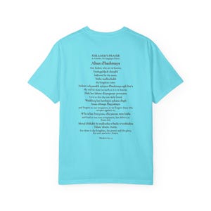 Arameisk Herrens bön komfortfärger T-shirt | Vår Fader arameisk T-shirt | Bergspredikan katolsk kristen T-shirt bild 20