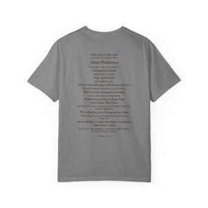 Arameisk Herrens bön komfortfärger T-shirt | Vår Fader arameisk T-shirt | Bergspredikan katolsk kristen T-shirt bild 12