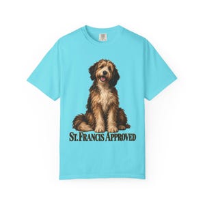 St Francis Approved Comfort Colors Shirt | Catholic Dog Lover T-Shirt | Gift for Dog Mom | Shaggy Dog Painting image 7