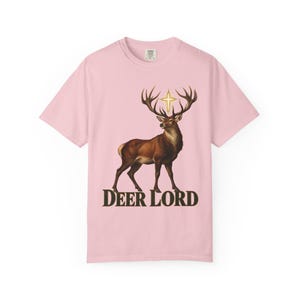 Deer Lord Comfort Colors Shirt | Funny Catholic Hunting T-Shirt | Gift for Hunter Dad | St Hubert Stag with Cross image 12
