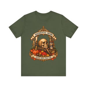 All Souls Day Shirt | Memento Mori Catholic T-Shirt | Gothic Gift for Him | Hodie Mihi Cras Tibi Skull image 4