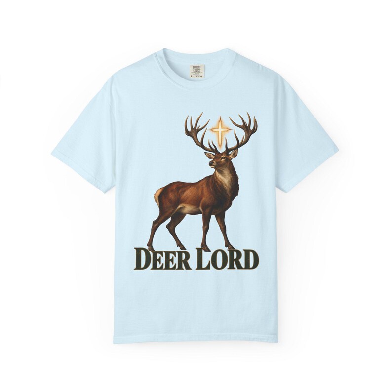 Deer Lord Comfort Colors Shirt | Funny Catholic Hunting T-Shirt | Gift for Hunter Dad | St Hubert Stag with Cross image 8