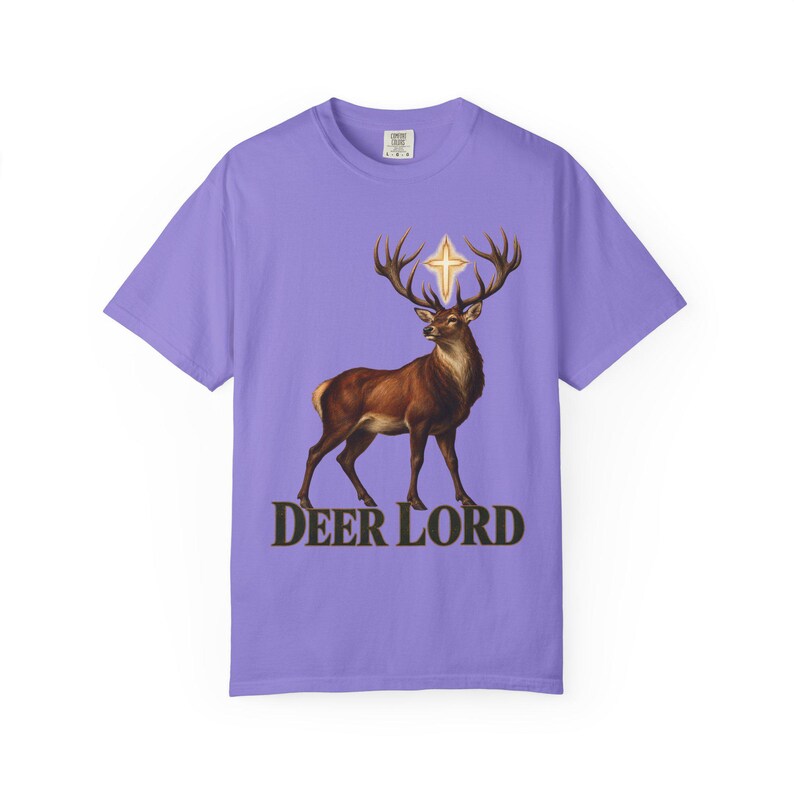 Deer Lord Comfort Colors Shirt | Funny Catholic Hunting T-Shirt | Gift for Hunter Dad | St Hubert Stag with Cross image 10