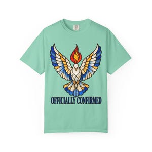 Officially Confirmed Comfort Colors Shirt | Catholic Confirmation T-Shirt | Confirmation Gift | Stained Glass Holy Spirit Dove image 4
