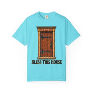 Maglietta "Bless This House Comfort Colors" / Maglietta cattolica per l'Epifania / Regalo per l'inaugurazione della casa / Benedizione della porta con il gesso 20 cm M B 27 immagine 8