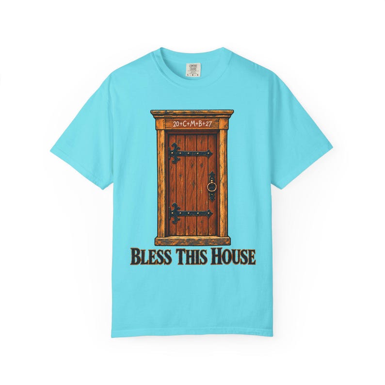 Maglietta "Bless This House Comfort Colors" / Maglietta cattolica per l'Epifania / Regalo per l'inaugurazione della casa / Benedizione della porta con il gesso 20 cm M B 27 immagine 8