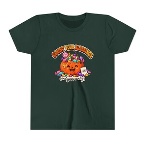 Camiseta cristã de Halloween, abóbora de doces "Conte suas bênçãos", camiseta juvenil de outono imagem 3