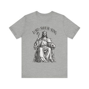 Camiseta con grabado en madera de Cristo Rey, regalo para hombres católicos, camiseta para patrocinadores del RICA. imagen 1