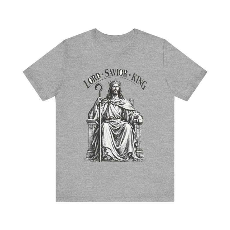 Camiseta con grabado en madera de Cristo Rey, regalo para hombres católicos, camiseta para patrocinadores del RICA. imagen 1