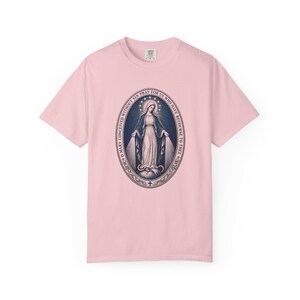 Our Lady of Grace Tee, Miraculous Medal Prayer, Pray for Us Who Have Recourse to Thee, Marian Gift for Mom or Godmother, Comfort Colors image 6