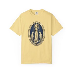 Our Lady of Grace Tee, Miraculous Medal Prayer, Pray for Us Who Have Recourse to Thee, Marian Gift for Mom or Godmother, Comfort Colors image 5