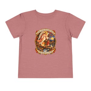 Kleinkind-T-Shirt mit Engel-Gottes-Gebet, Schutzengel-Shirt, Mein lieber Schutzengel, katholisches Geschenk für Kleinkinder, Vintage-Herbstkunst Bild 2