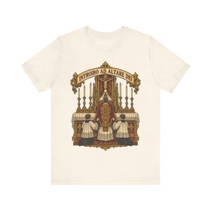 Traditional Latin Mass Shirt, Introibo ad Altare Dei Tee, TLM Gift for Priest, Altar Server or Seminarian, Tridentine Apparel image 2