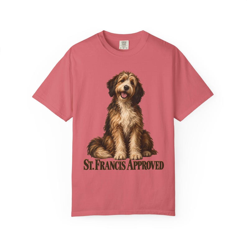 St Francis Approved Comfort Colors Shirt | Catholic Dog Lover T-Shirt | Gift for Dog Mom | Shaggy Dog Painting image 13