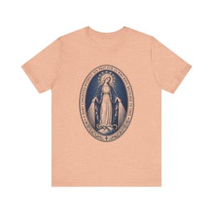 Mirakulös medaljskjorta | Katolsk t-shirt | Jungfru Maria-gåva för kvinnor | O Maria, avlad utan synd bild 5