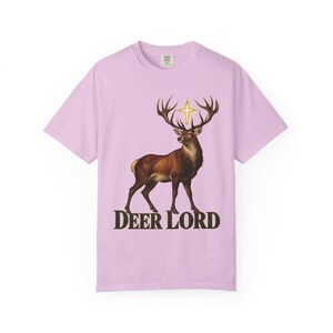 Deer Lord Comfort Colors Shirt | Funny Catholic Hunting T-Shirt | Gift for Hunter Dad | St Hubert Stag with Cross image 11
