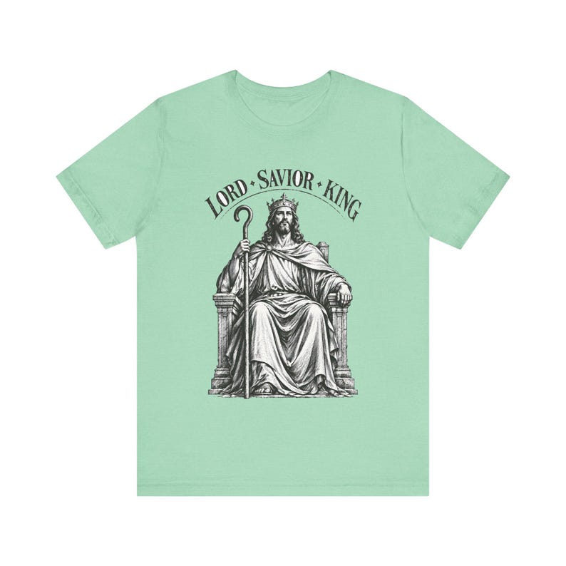 Camiseta con grabado en madera de Cristo Rey, regalo para hombres católicos, camiseta para patrocinadores del RICA. imagen 8