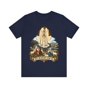 Our Lady of Fatima Shirt | Catholic T-Shirt | Rosary Gift for Mom | Three Shepherd Children, Pray the Rosary image 8