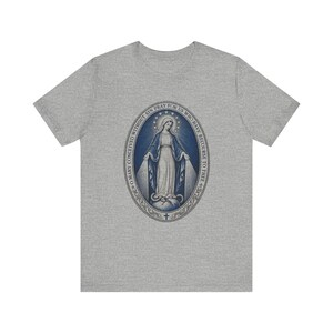 Mirakulös medaljskjorta | Katolsk t-shirt | Jungfru Maria-gåva för kvinnor | O Maria, avlad utan synd bild 6