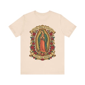 グアダルーペの聖母シャツ | カトリックTシャツ | 12月12日 お母さんへの贈り物 | Ruega por Nosotros 画像 4