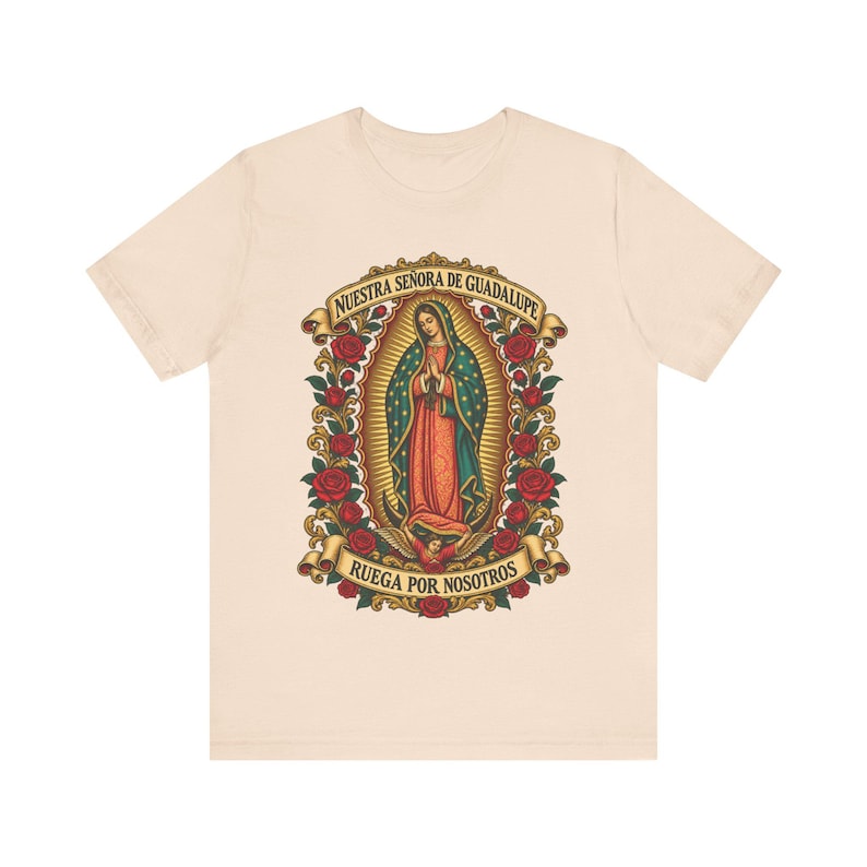 グアダルーペの聖母シャツ | カトリックTシャツ | 12月12日 お母さんへの贈り物 | Ruega por Nosotros 画像 4