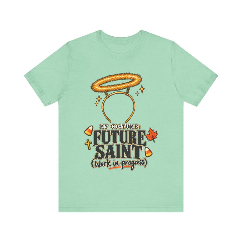 Maglietta da futuro santo, fascia per capelli con aureola dorata, costume cattolico di Halloween (in fase di realizzazione) immagine 7