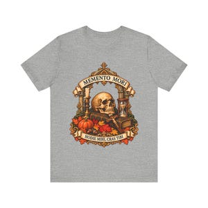 All Souls Day Shirt | Memento Mori Catholic T-Shirt | Gothic Gift for Him | Hodie Mihi Cras Tibi Skull image 5