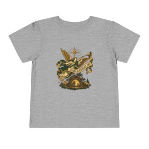 Toddler Nativity Angel Tee, Gloria in Excelsis Deo Christmas Shirt, Catholic Christmas Gift for Toddlers, Star of Bethlehem Art image 8