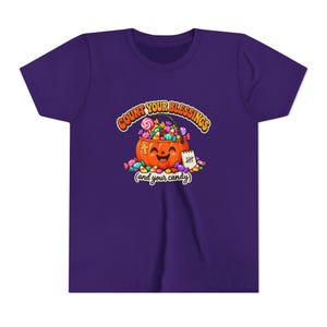 Camiseta cristã de Halloween, abóbora de doces "Conte suas bênçãos", camiseta juvenil de outono imagem 7