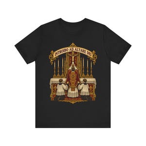Traditional Latin Mass Shirt, Introibo ad Altare Dei Tee, TLM Gift for Priest, Altar Server or Seminarian, Tridentine Apparel image 1