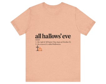 All Hallows Eve Definition T-shirt, katolsk Halloween-t-shirt, minimalistisk typografi (unisex)
