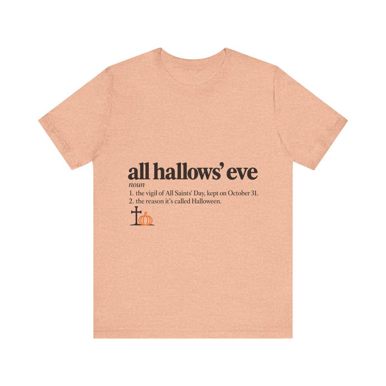 Halloween-Definition-Shirt, katholisches Halloween-T-Shirt, minimalistische Typografie (Unisex) Bild 1