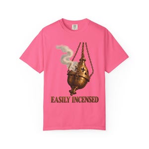 Easily Incensed Comfort Colors Shirt | Funny Catholic T-Shirt | Gift for Altar Server | Vintage Thurible with Smoke image 5