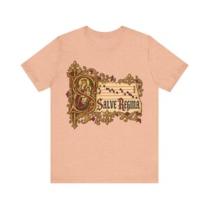 Salve Regina Shirt, Hail Holy Queen Illuminated Manuscript Tee, Gregorian Chant Gift for Choir or Schola, Virgin Mary Latin Hymn Apparel image 5