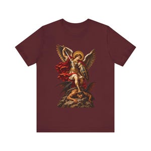 St Michael the Archangel Shirt | Catholic T-Shirt | Gift for Men | Defend Us in Battle, Baroque Altar Art image 5