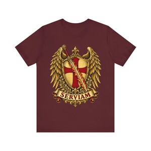 St Michael Archangel Shirt | Catholic T-Shirt | Gift for Dad or Godfather | Winged Crest Emblem image 8