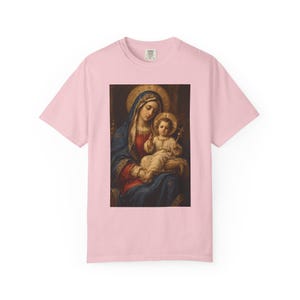 Madonna and Child Painting Tee, Renaissance Style Virgin Mary, Christmas Catholic Gift for Her, Blessed Mother Sacred Art, Comfort Colors image 8