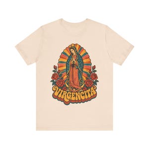 Retro 70s Our Lady of Guadalupe Tee, Mexican Catholic Gift, Latina Apparel (Unisex Fit) image 3