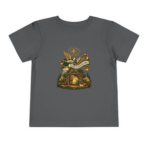 Camiseta infantil con trompeta de ángel heraldo, Gloria a Dios en las alturas, Camiseta navideña, Regalo cristiano de Navidad para niños pequeños, Natividad imagen 10