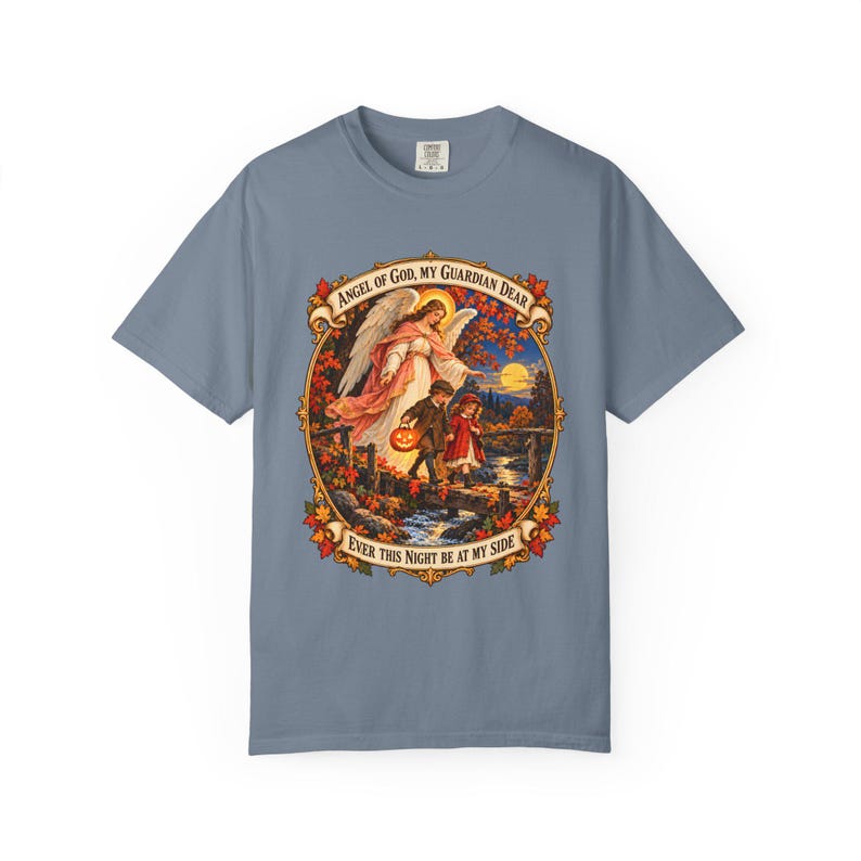 Angel of God Prayer Tee, Guardian Angel Children, Catholic Mom Gift (Comfort Colors) image 7