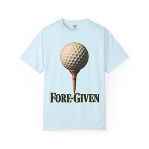 T-shirt in de kleuren van Fore-Given Comfort | Grappig christelijk golf-T-shirt | Cadeau voor golfende vader | Golfbal op tee afbeelding 5