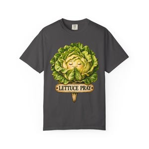 Lettuce Pray Comfort Colors Shirt | Funny Christian T-Shirt | Gift for Gardener | Vintage Lettuce with Garden Sign image 8
