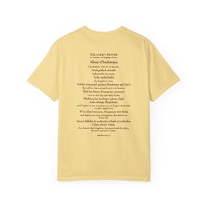 Arameisk Herrens bön komfortfärger T-shirt | Vår Fader arameisk T-shirt | Bergspredikan katolsk kristen T-shirt bild 10